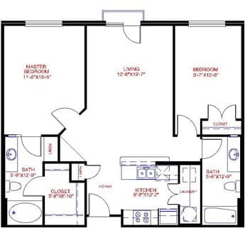 Floorplan image of unit 2510