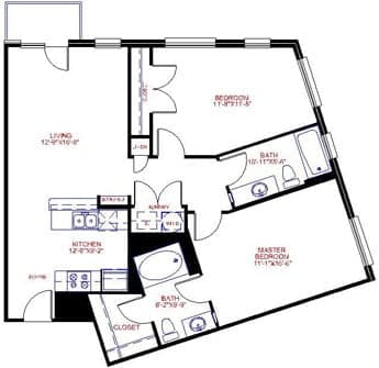 Floorplan image of unit 2820