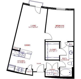 Floorplan image of unit 3502