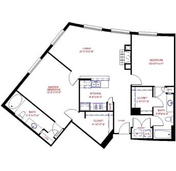 Floorplan image of unit 3626