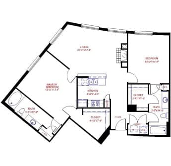 Floorplan image of unit 3626