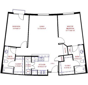 Floorplan image of unit 3634