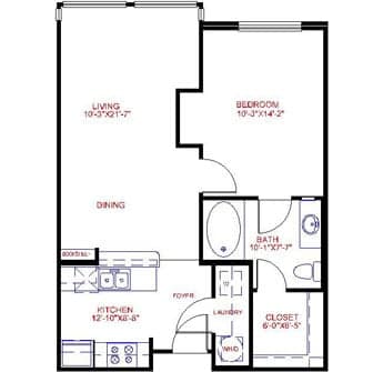 Floorplan image of unit 3735
