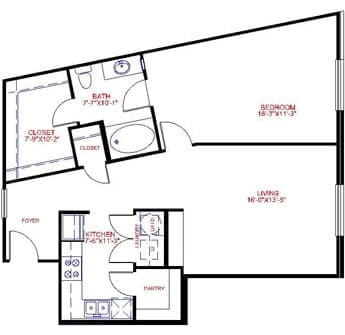 Floorplan image of unit 3745