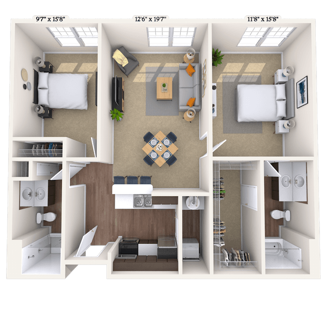 Floorplan image of unit 1323