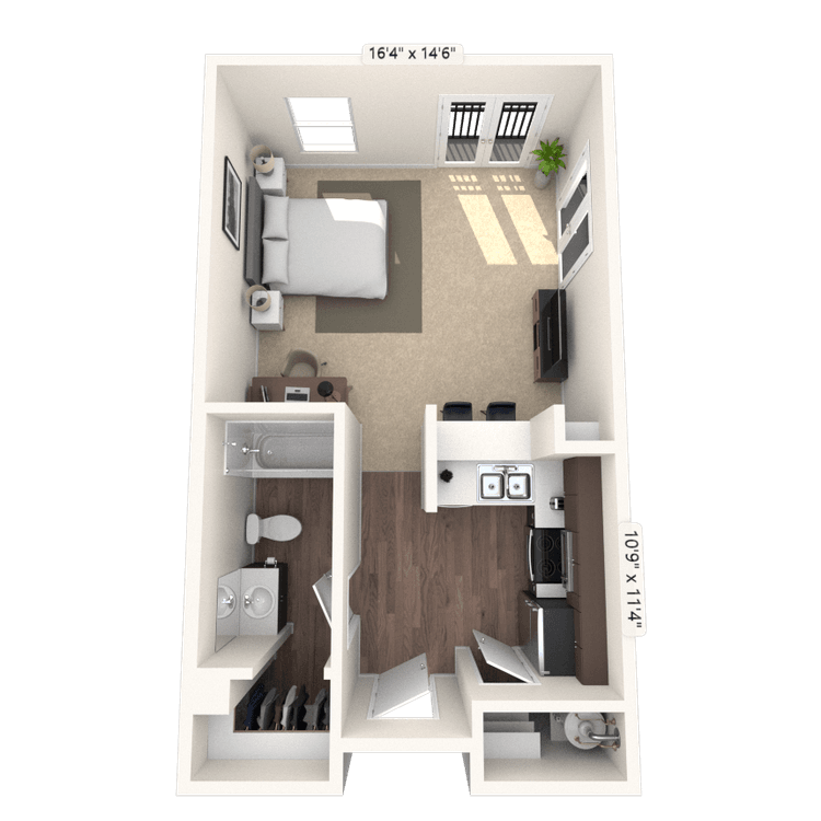 Floorplan image of unit 2317