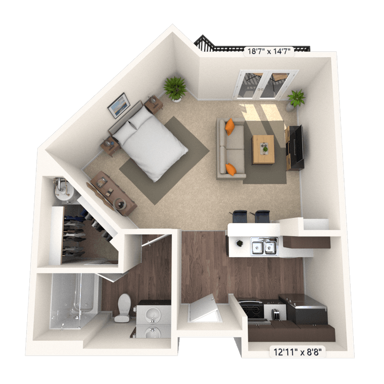 Floorplan image of unit 2306