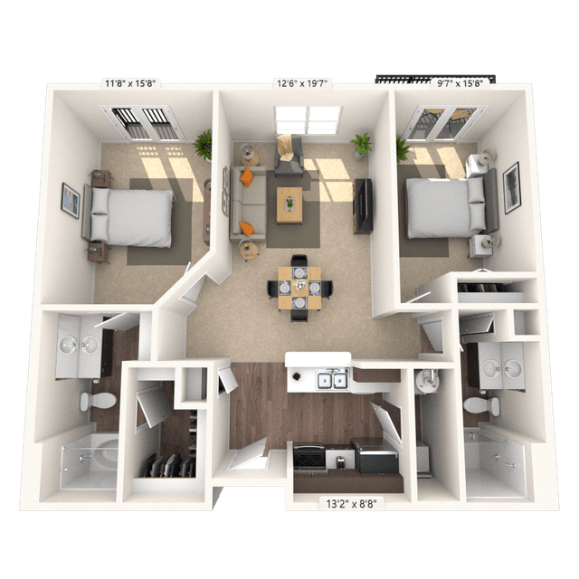 Floorplan image of unit 3117