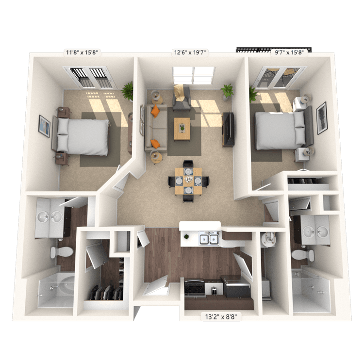 Floorplan image of unit 3117