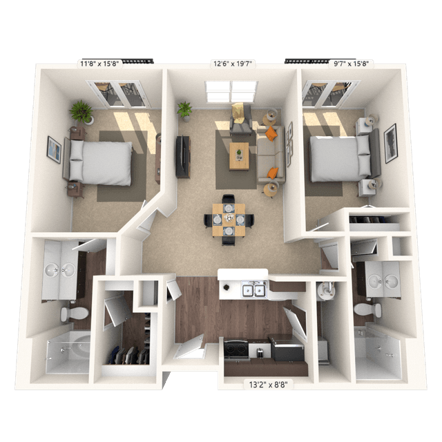 Floorplan image of unit 1332