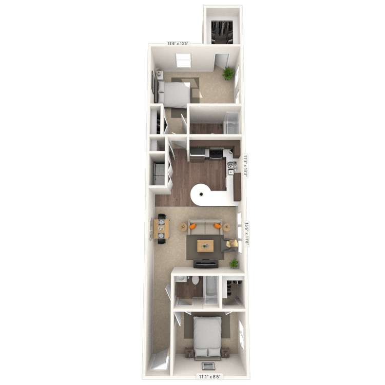 Floorplan image of unit 317