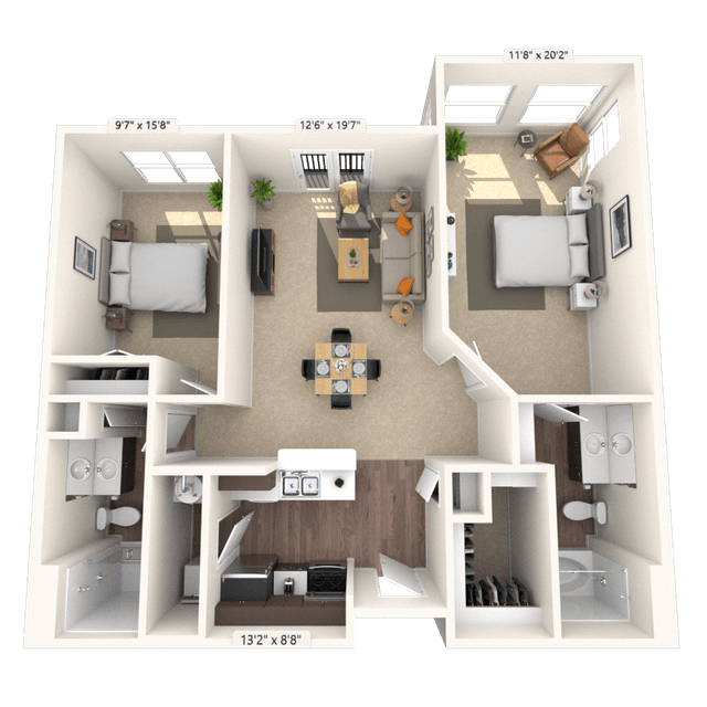Floorplan image of unit 2118