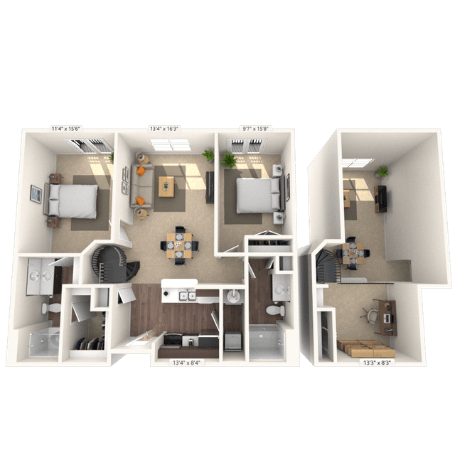 Floorplan image of unit 3132