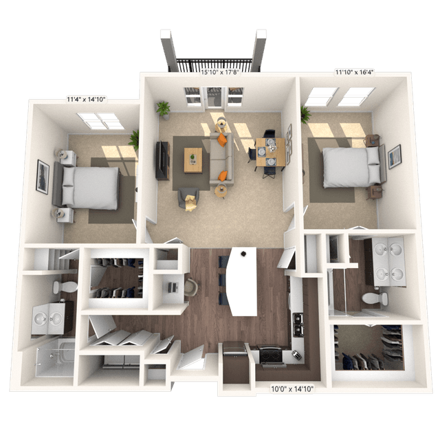 Floorplan image of unit 115