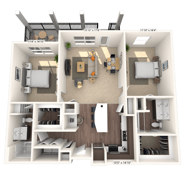 Floorplan image of unit 223