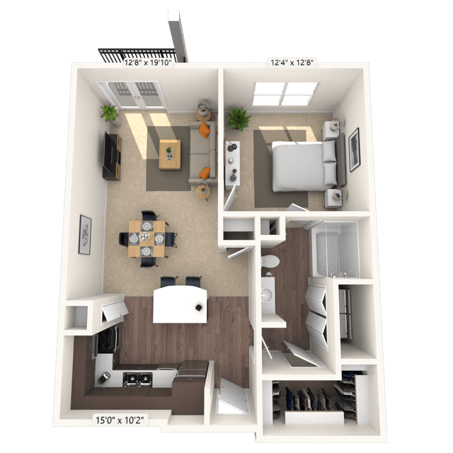 Floorplan image of unit 421