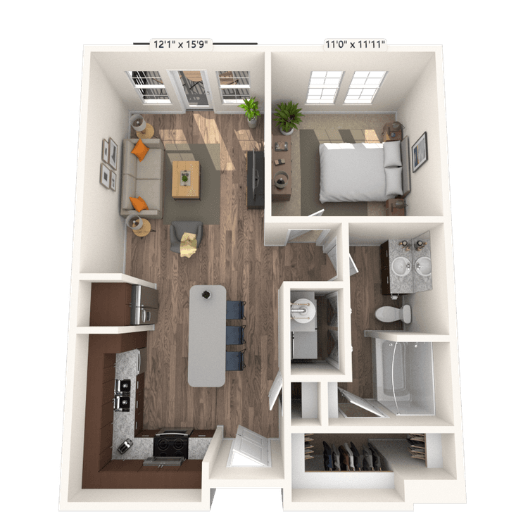 Floorplan image of unit 134
