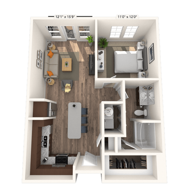 Floorplan image of unit 414