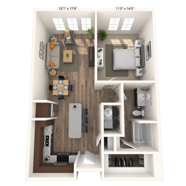 Floorplan image of unit 121