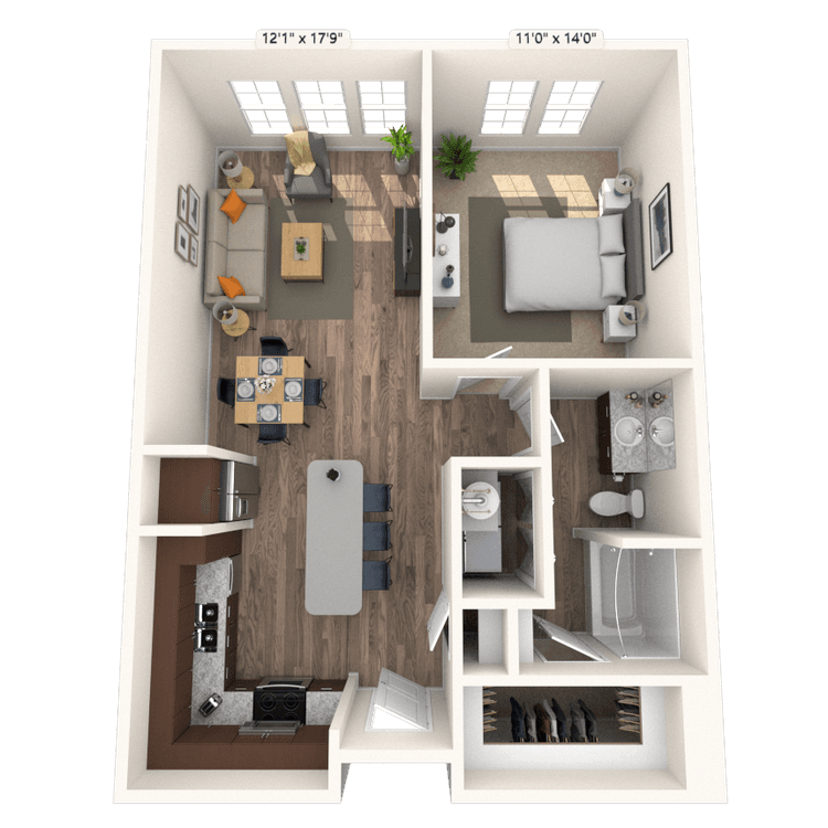 Floorplan image of unit 108