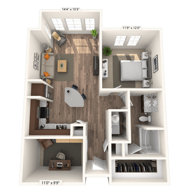 Floorplan image of unit 220