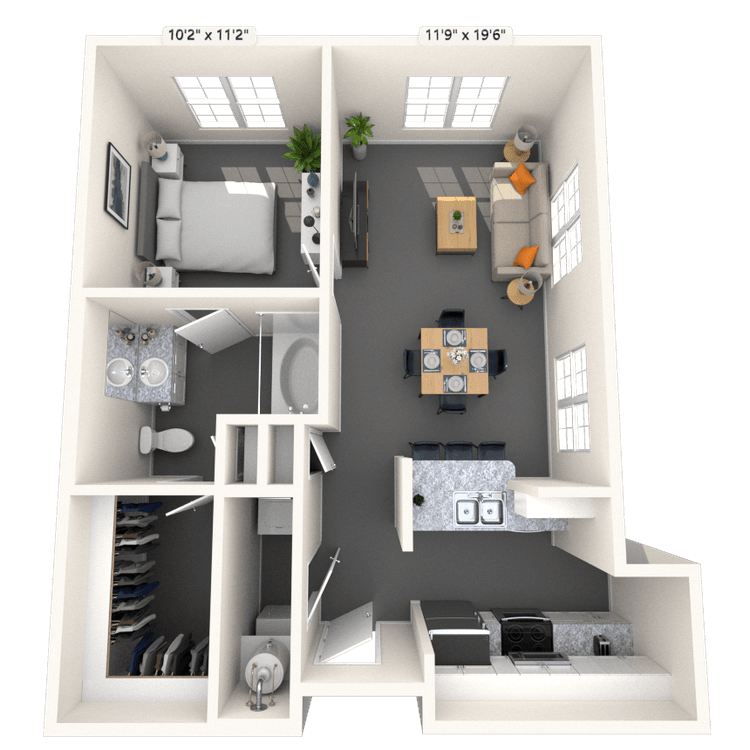 Floorplan image of unit 2244