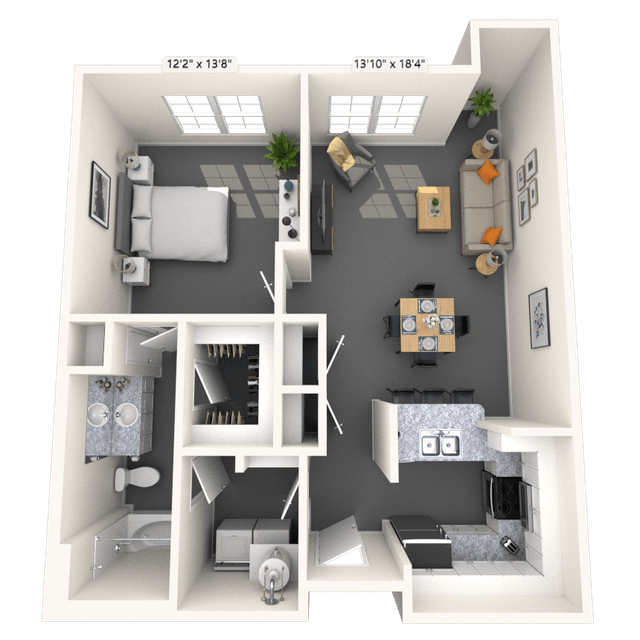 Floorplan image of unit 1306