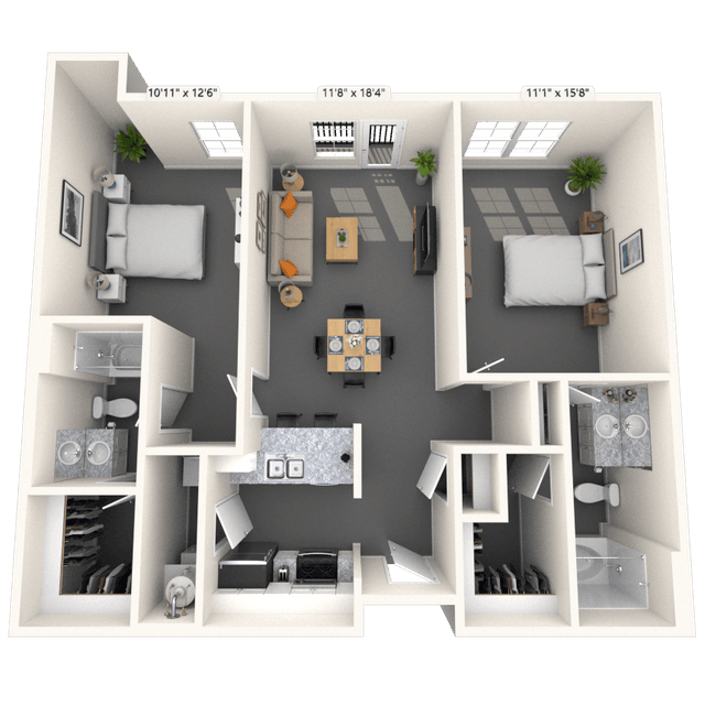 Floorplan image of unit 2305