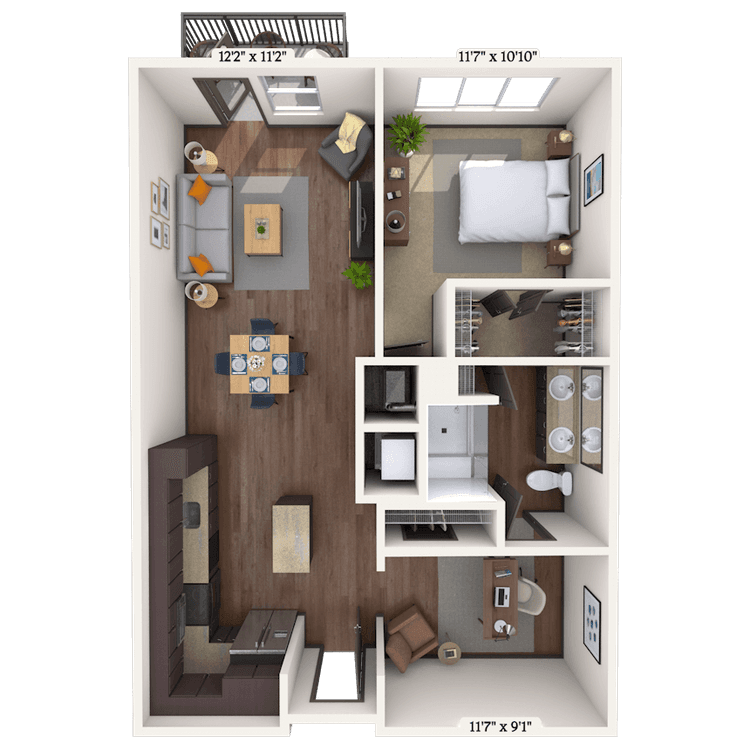 Floorplan image of unit II 368