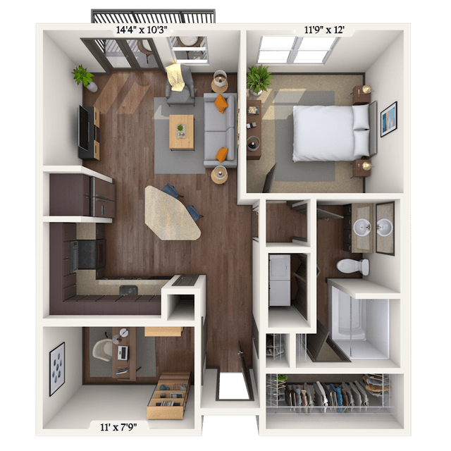 Floorplan image of unit 1023
