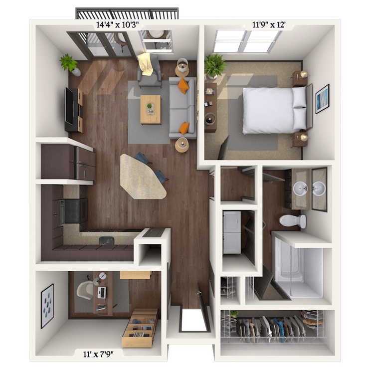 Floorplan image of unit 1023