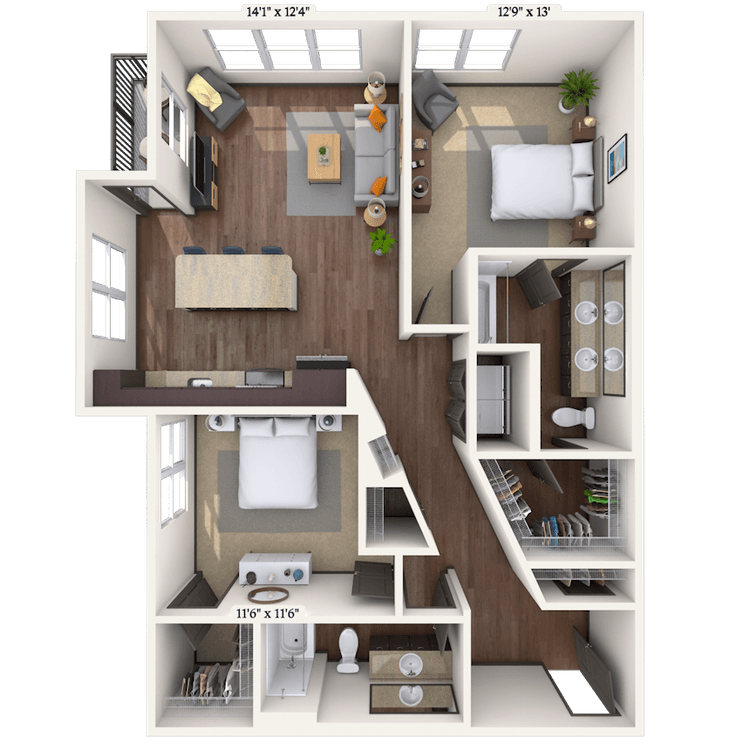 Floorplan image of unit 1063