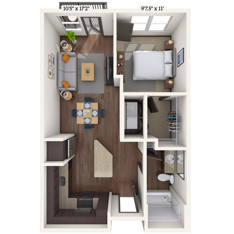Floorplan image of unit 2017