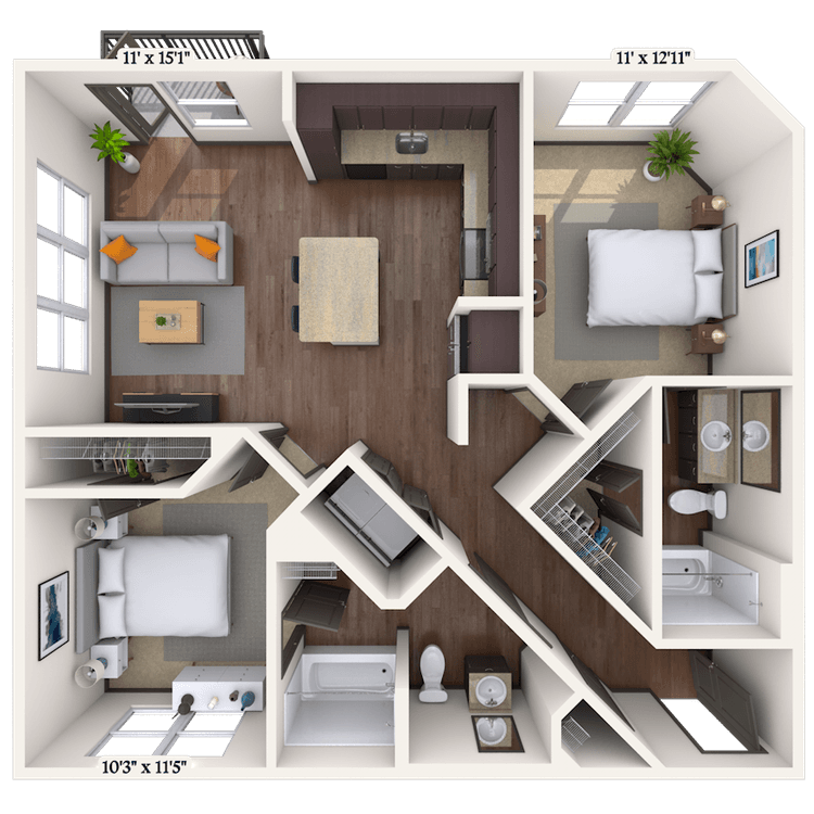 Floorplan image of unit 3048