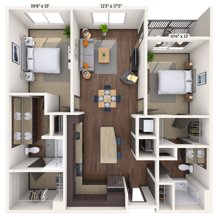 Floorplan image of unit II 417