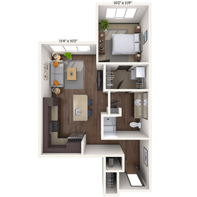 Floorplan image of unit II 445