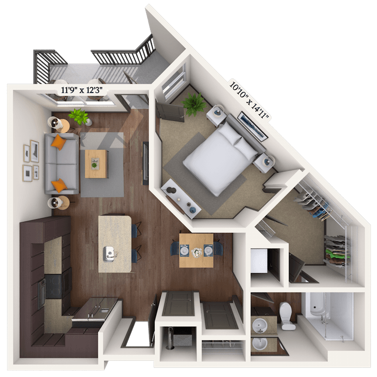 Floorplan image of unit II 449