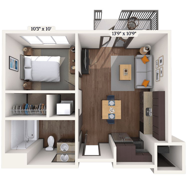 Floorplan image of unit II 628
