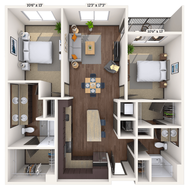 Floorplan image of unit II 643