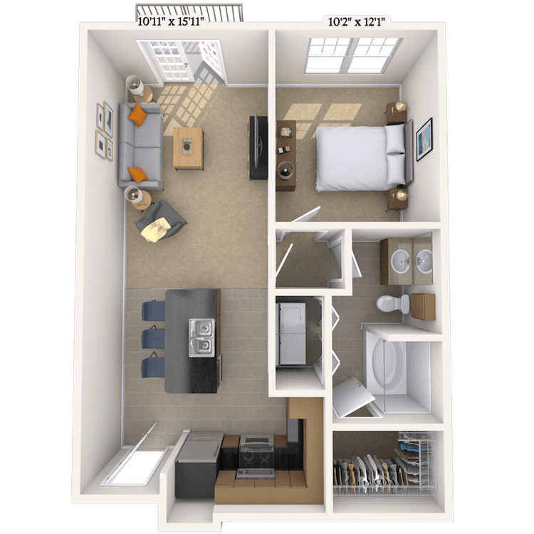 Floorplan image of unit 1407
