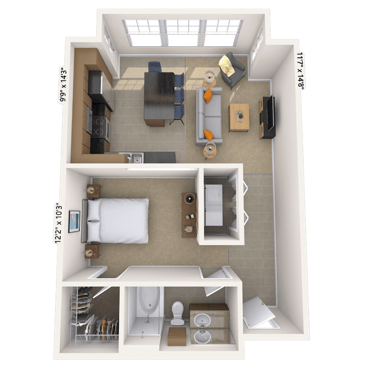 Floorplan image of unit 3118