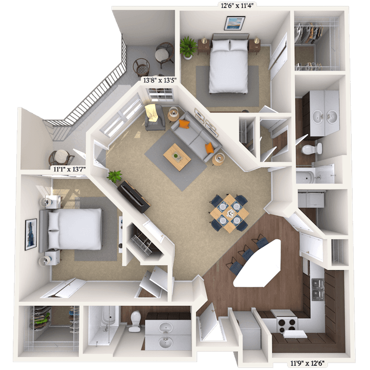 Floorplan image of unit 3217
