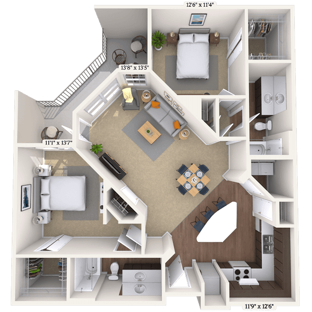 Floorplan image of unit 3312
