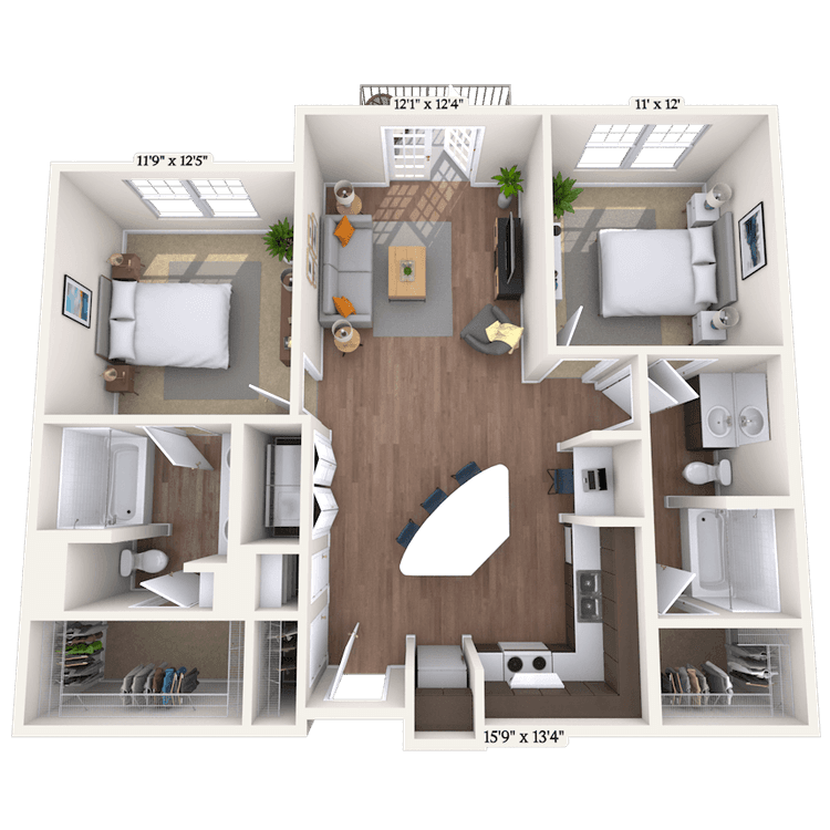 Floorplan image of unit 4114