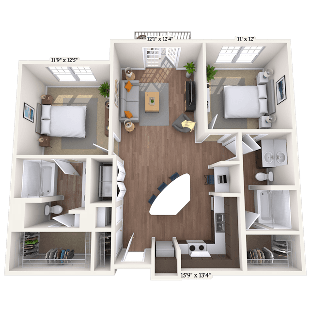 Floorplan image of unit 4332