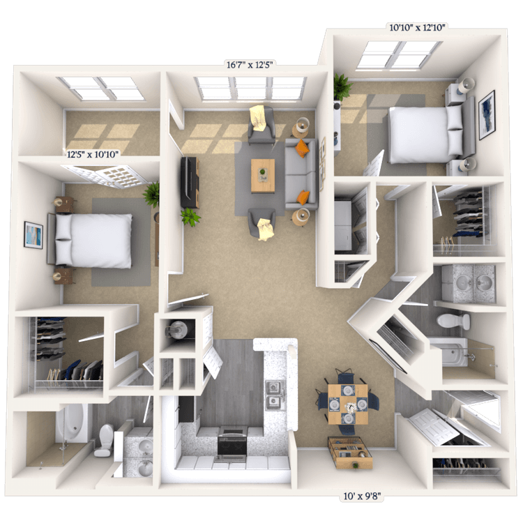 Floorplan image of unit 706
