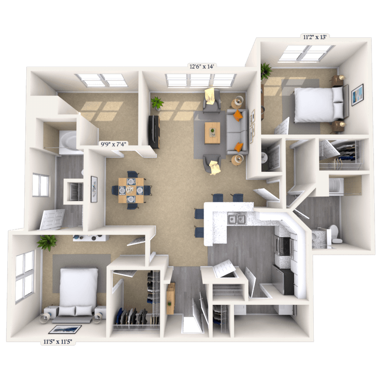 Floorplan image of unit 242
