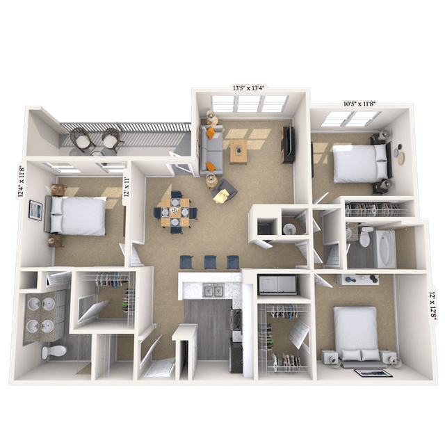 Floorplan image of unit 1218