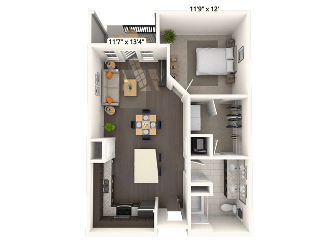 Floorplan image of unit 424