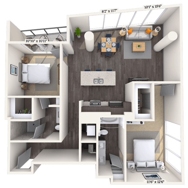 Floorplan image of unit 1102